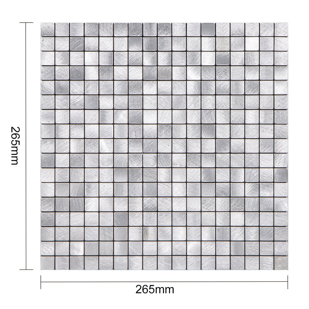 Selbstklebende Fliesen - Squares Silver - 26,5 x 26,5 cm - Bild 5