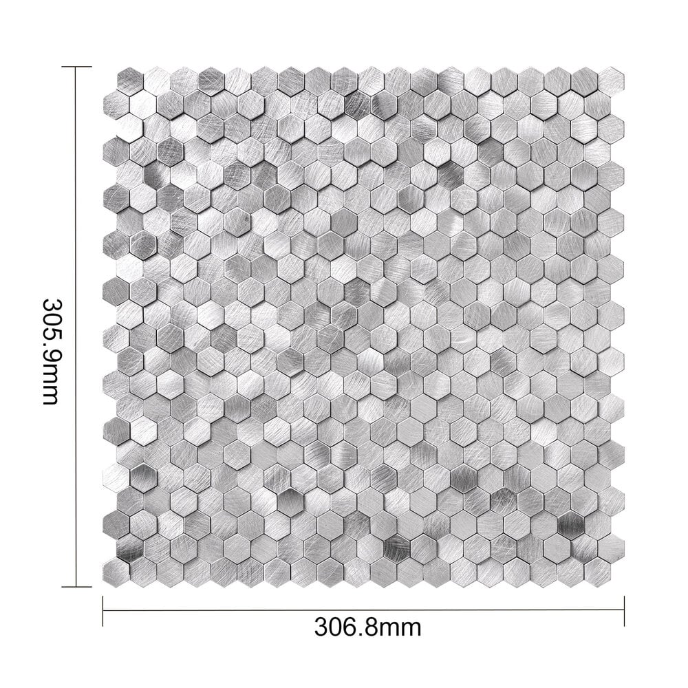 Selbstklebende Fliesen - Hexagon Mini Silver - 30,8 x 29,8 cm - Bild 5