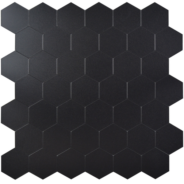 Selbstklebende Fliesen - Hexagon Black - 29,2 x 28,8 cm