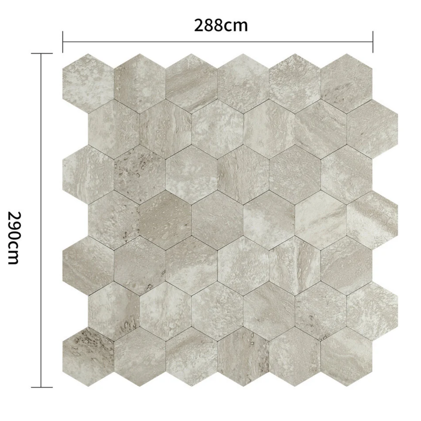 Selbstklebende Fliesen - Hexagon Taupe Stone - 29 x 28,8 cm - Bild 6