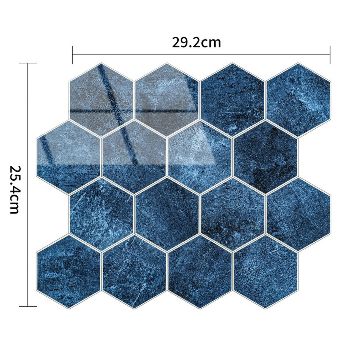 Selbstklebende Fliesen - Hexagon Deep Blue - 29,2 x 25,4 cm - Bild 5