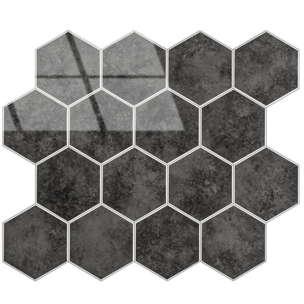 Selbstklebende Fliesen - Hexagon Marble Antraciet - 29,2 x 25,4 cm