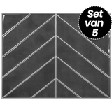 Klebefliesen – Warsaw Visgraat - 29 cm x 22,9 cm - 5er-Set
