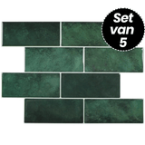 Klebefliesen – Olive Green - 29,4 x 21,2 cm - 5er-Set