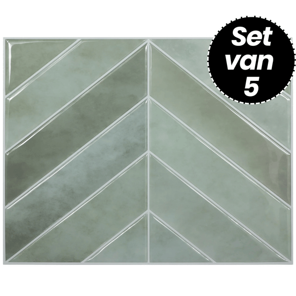 Klebefliesen – Rio Visgraat - 29 cm x 22,9 cm - 5er-Set