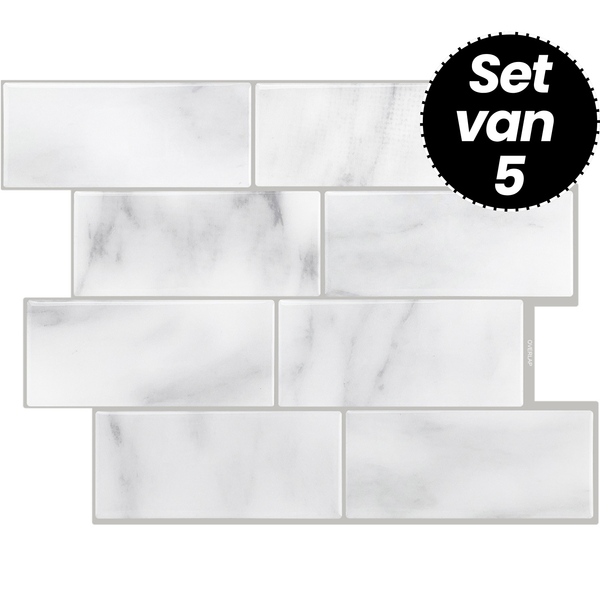 Klebefliesen – Marble Madrid - 29,4 x 21,2 cm - 5er-Set