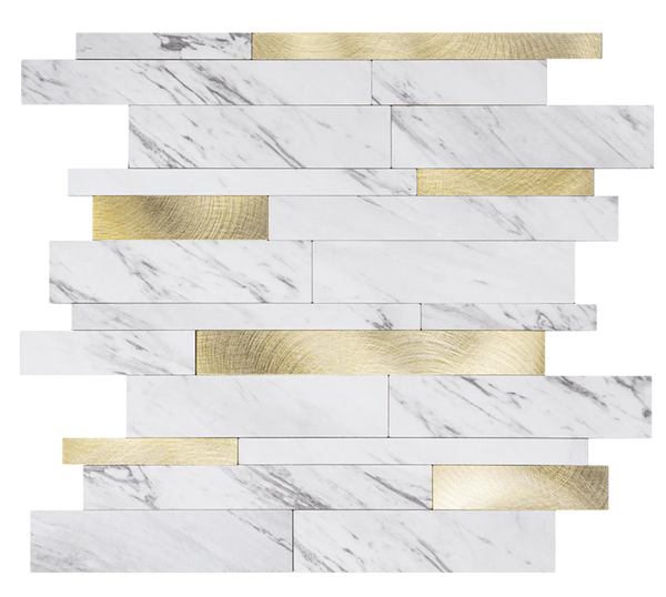 Selbstklebende Fliesen - Rectangle Gold Marmer - 30,3 x 29,8 cm