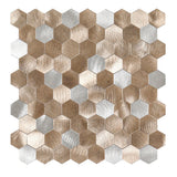 Selbstklebende Fliesen - Hexagon Mixed Bronze- 29,1 x 28,6 cm