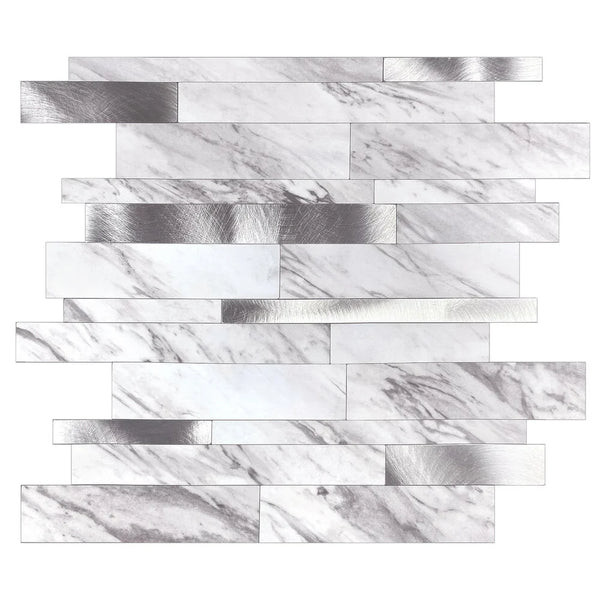 Selbstklebende Fliesen - Rectangle White Marmer - 30,3 x 29,8 cm