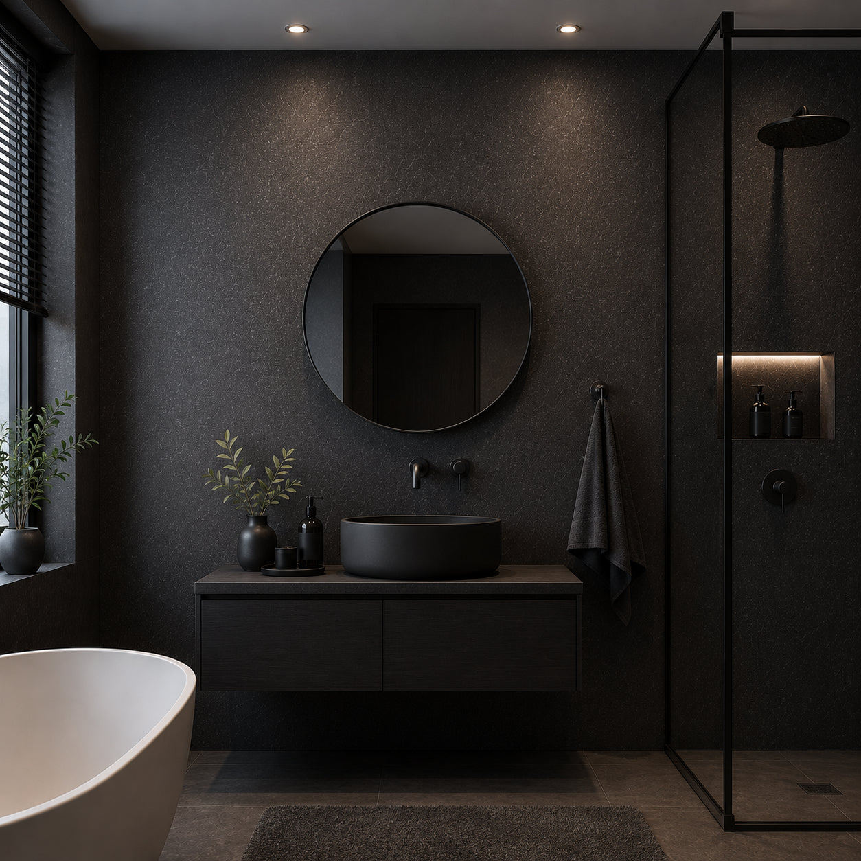 Selbstklebende Tapete - Black Frost - 60 cm x 10 m - Seidenmatt
