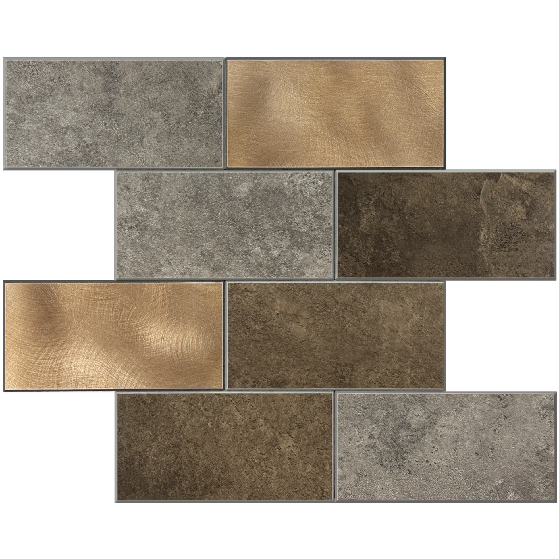 Selbstklebende Fliesen - Bricked Grey -  30,5 x 30,5 cm