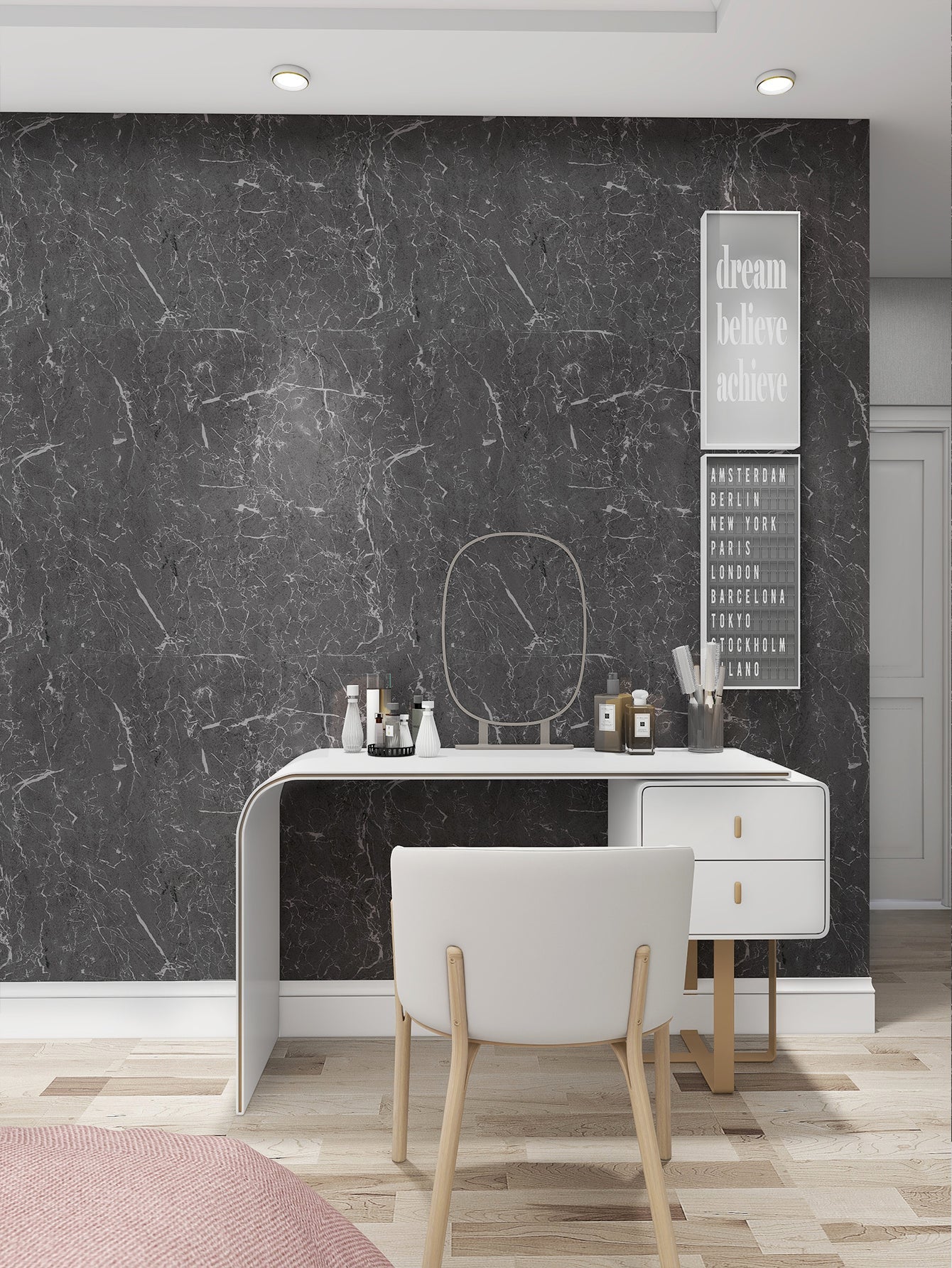 Selbstklebende Tapete - Grey Marmer - 60 cm x 10 m - Bild 2