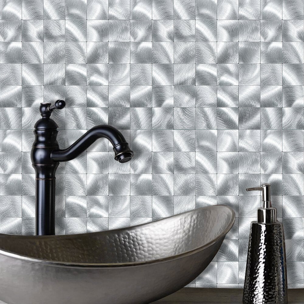 Selbstklebende Fliesen - Brushed Silver - 30,5 x 30,5 cm - Bild 3