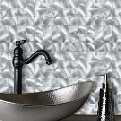 Selbstklebende Fliesen - Brushed Silver - 30,5 x 30,5 cm - Bild 3