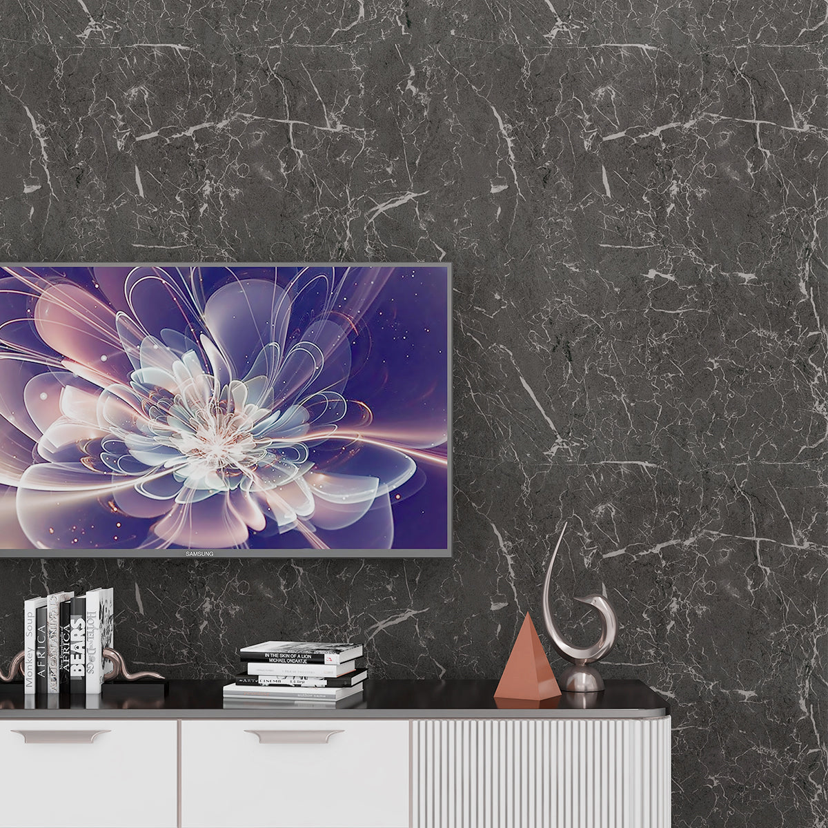Selbstklebende Tapete - Grey Marmer - 60 cm x 10 m - Bild 4