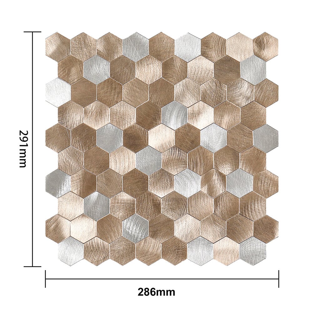 Selbstklebende Fliesen - Hexagon Mixed Bronze-  29,1 x 28,6 cm - Bild 4