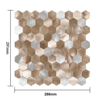 Selbstklebende Fliesen - Hexagon Mixed Bronze-  29,1 x 28,6 cm - Bild 4