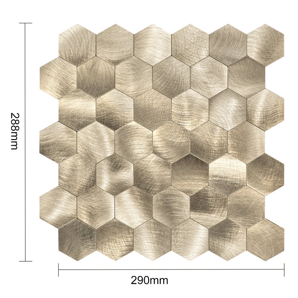 Selbstklebende Fliesen - Hexagon Gold -  29 x 28,8 cm - Bild 6
