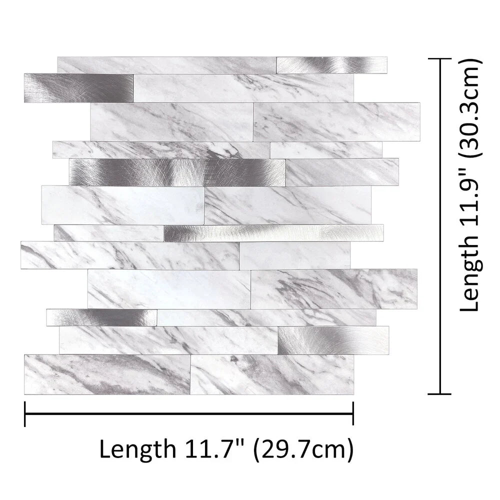 Selbstklebende Fliesen - Rectangle White Marmer - 30,3 x 29,8 cm - Bild 5