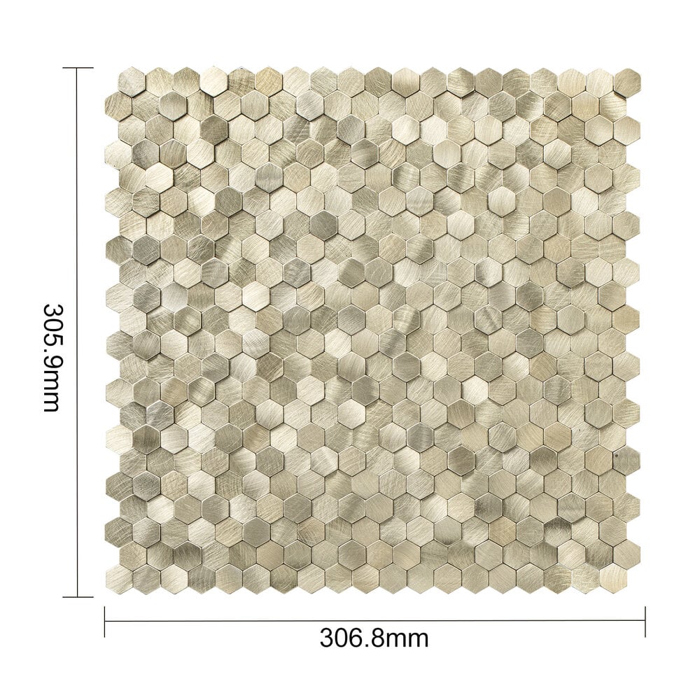 Selbstklebende Fliesen - Hexagon Mini Gold - 30,8 x 29,8 cm - Bild 5