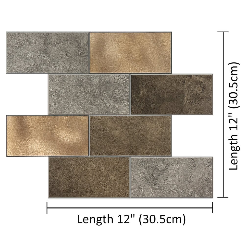 Selbstklebende Fliesen - Bricked Grey -  30,5 x 30,5 cm - Bild 6