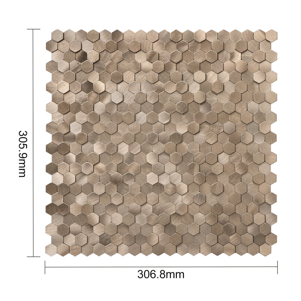 Selbstklebende Fliesen - Hexagon Mini Bronze - 30,8 x 29,8 cm - Bild 5