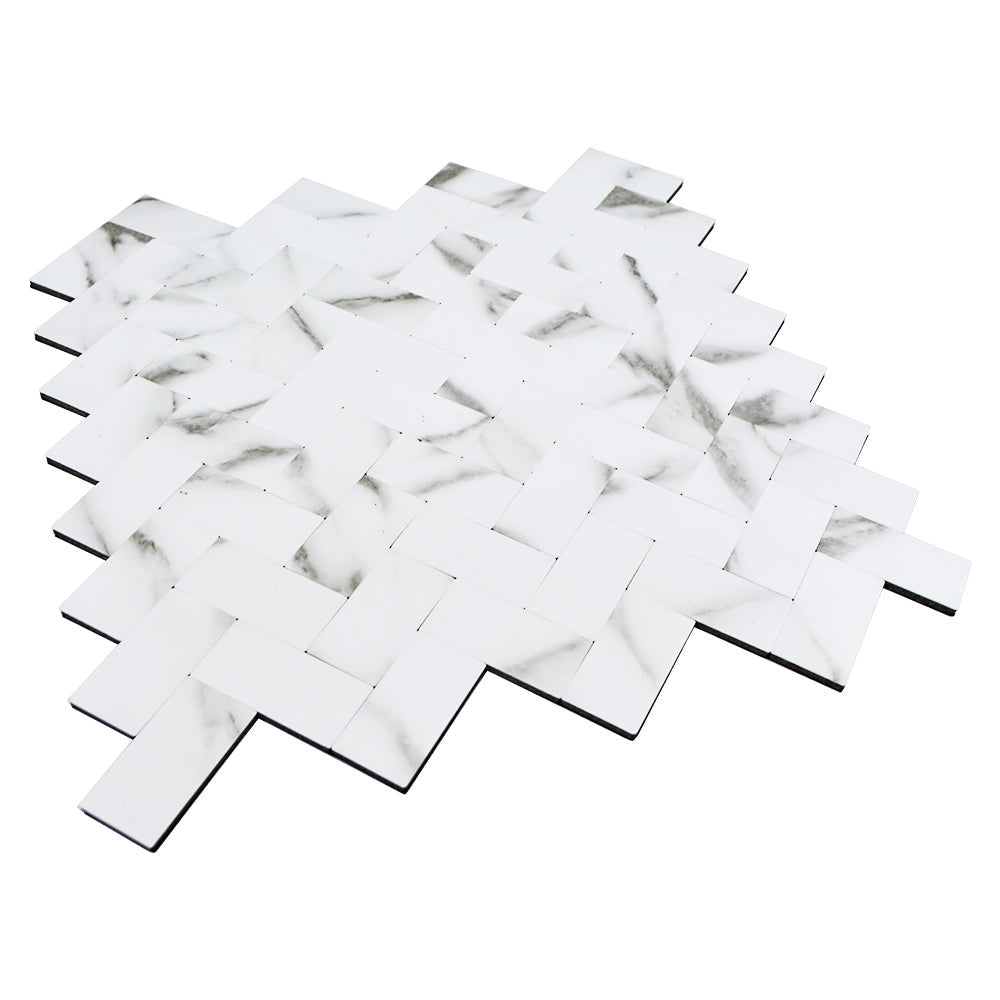 Selbstklebende Fliesen - Visgraat White Marmer -  28,5 x 28,3 cm - Bild 5