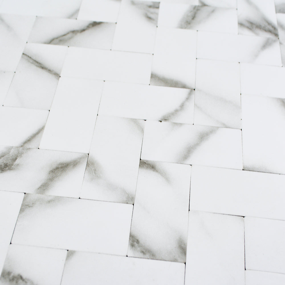 Selbstklebende Fliesen - Visgraat White Marmer -  28,5 x 28,3 cm - Bild 4
