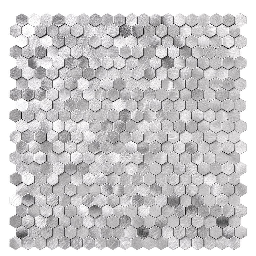 Selbstklebende Fliesen - Hexagon Mini Silver - 30,8 x 29,8 cm