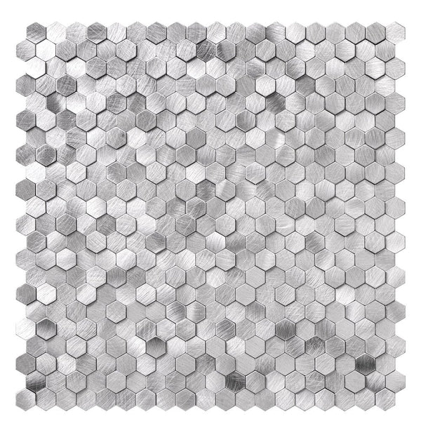Selbstklebende Fliesen - Hexagon Mini Silver - 30,8 x 29,8 cm