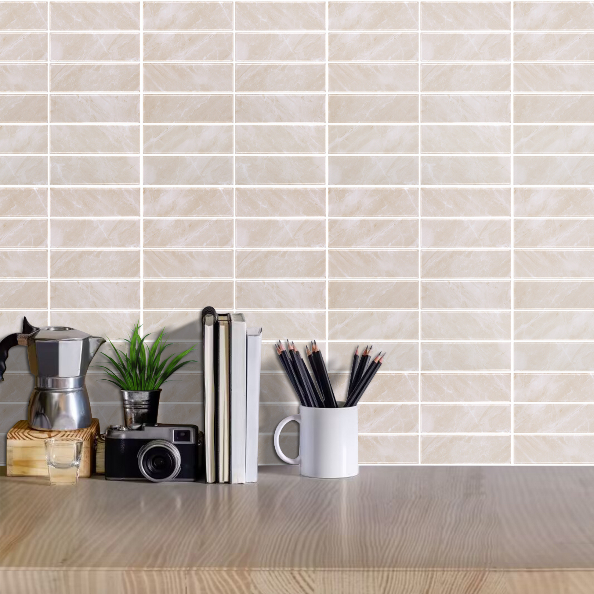 Klebefliesen – Cairo Beige - 30,5 x 30,5 cm - 5er-Set - Bild 4