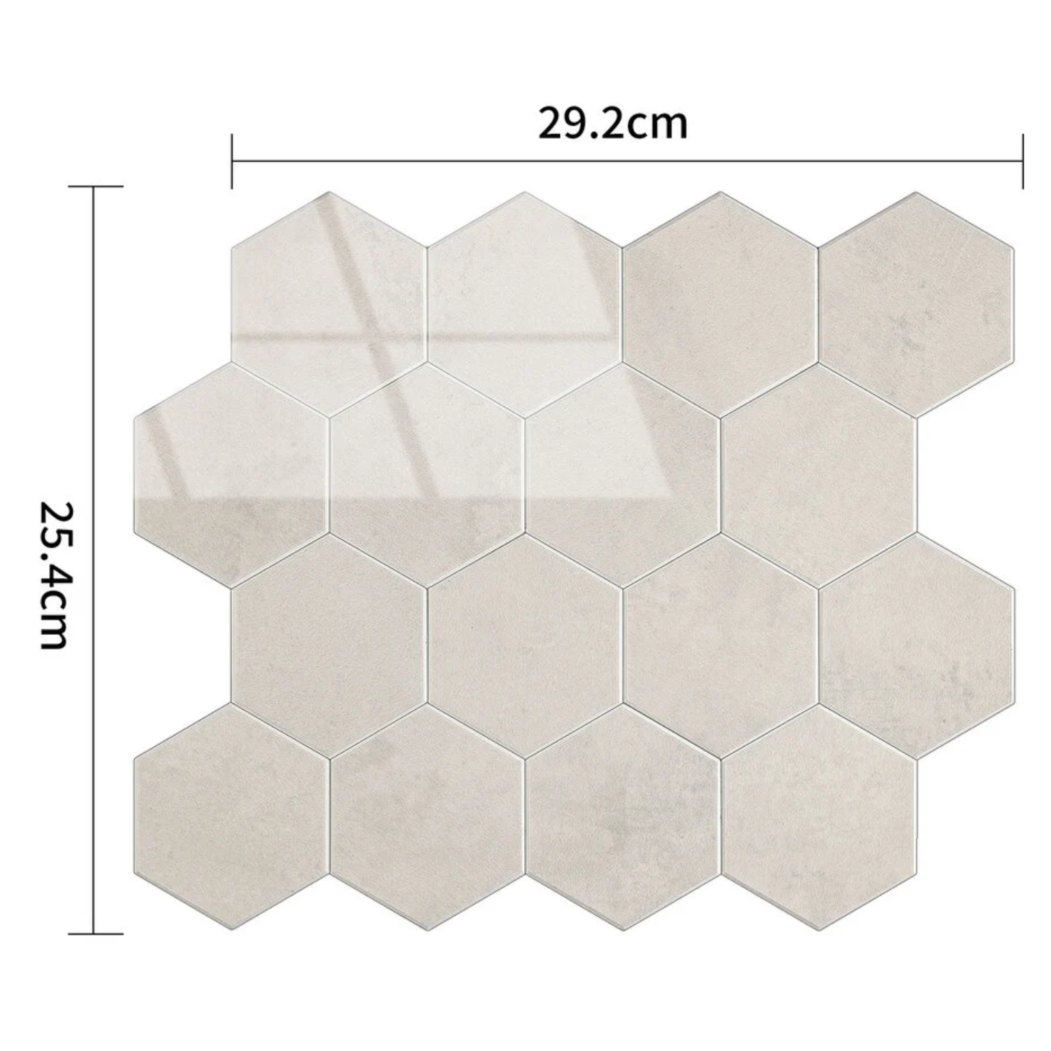 Selbstklebende Fliesen - Hexagon Marble Beige - 29,2 x 25,4 cm - Bild 4