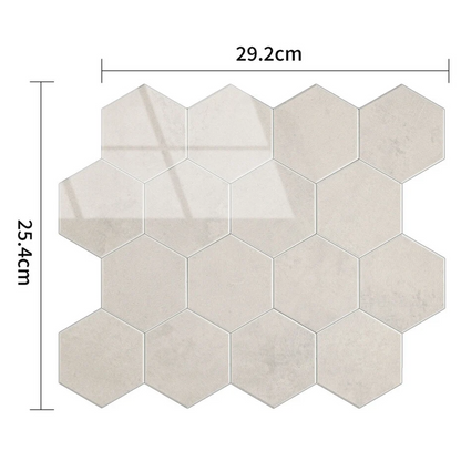 Selbstklebende Fliesen - Hexagon Marble Beige - 29,2 x 25,4 cm - Bild 4