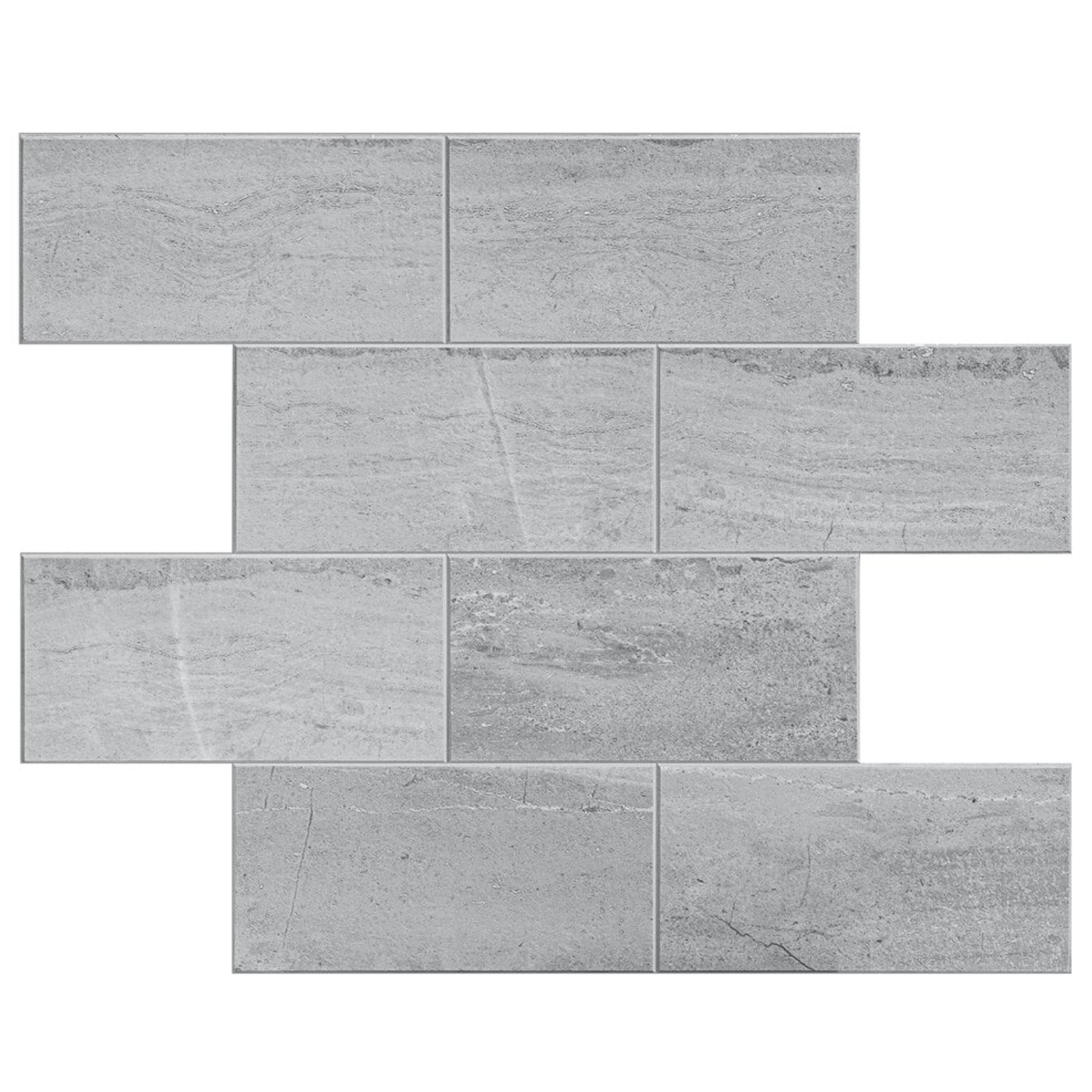 Selbstklebende Fliesen - Bricked Light Grey - 30,5 x 30,5 cm