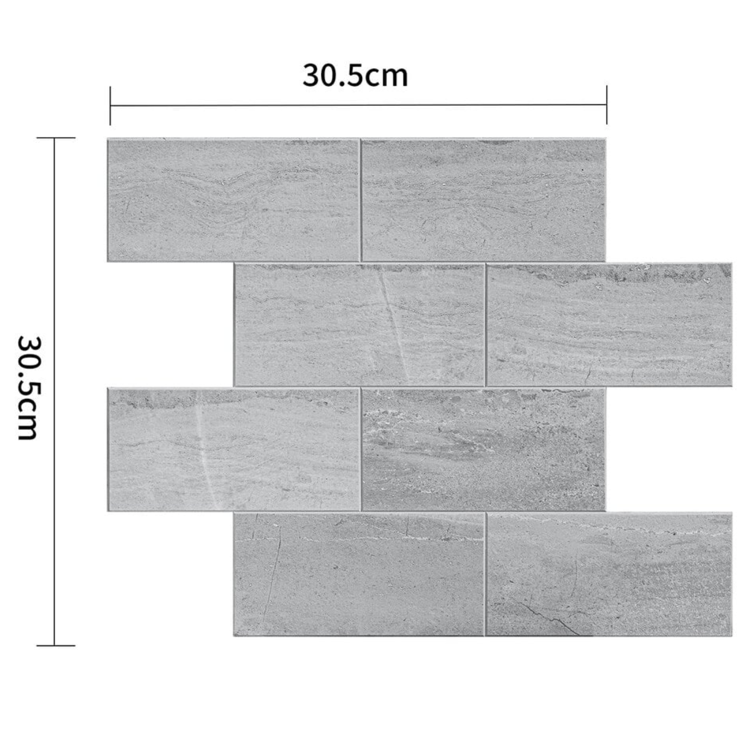 Selbstklebende Fliesen - Bricked Light Grey - 30,5 x 30,5 cm - Bild 3