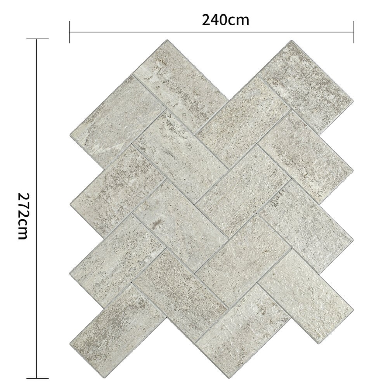 Selbstklebende Fliesen - Visgraat Taupe Stone - 27,2 x 24 cm - Bild 4