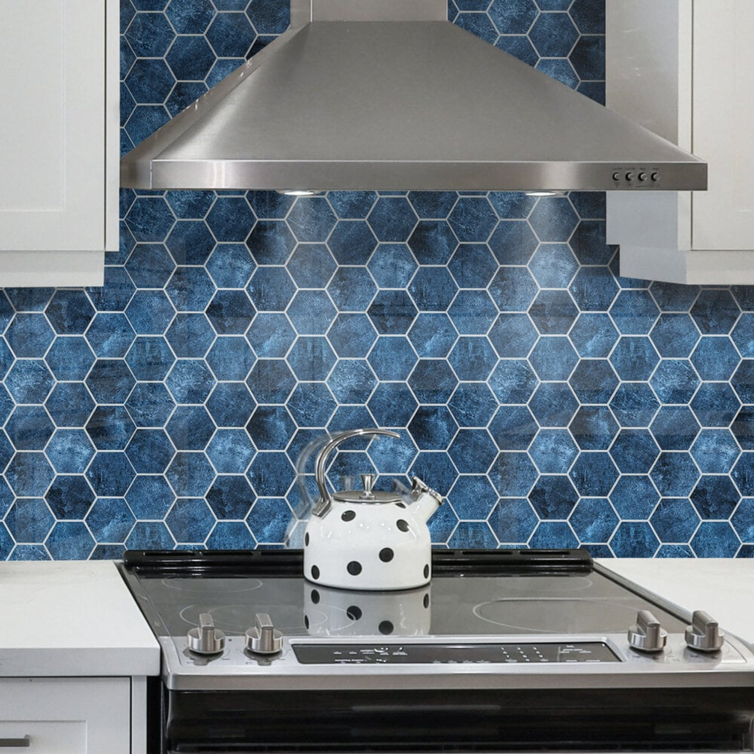 Selbstklebende Fliesen - Hexagon Deep Blue - 29,2 x 25,4 cm - Bild 2
