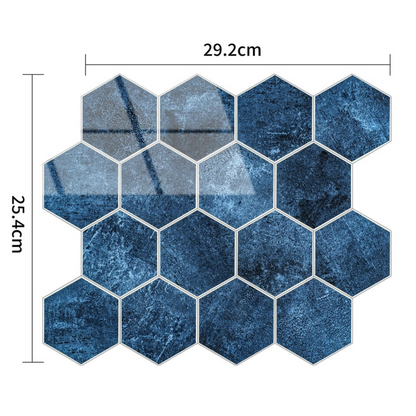Selbstklebende Fliesen - Hexagon Deep Blue - 29,2 x 25,4 cm - Bild 5