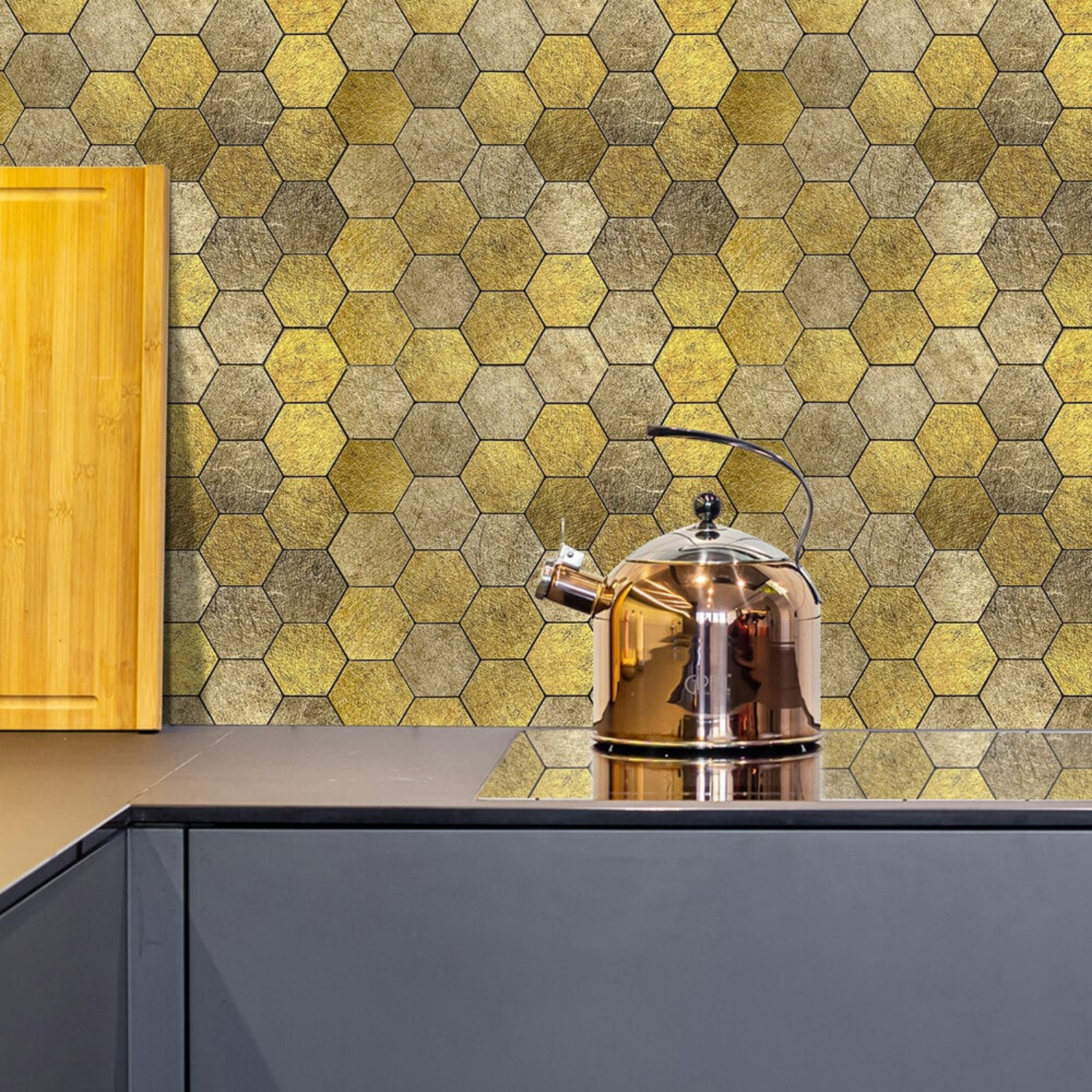 Selbstklebende Fliesen - Hexagon Honey Stone - 29 x 28,8 cm - Bild 4