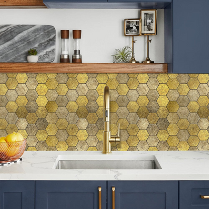 Selbstklebende Fliesen - Hexagon Honey Stone - 29 x 28,8 cm - Bild 3