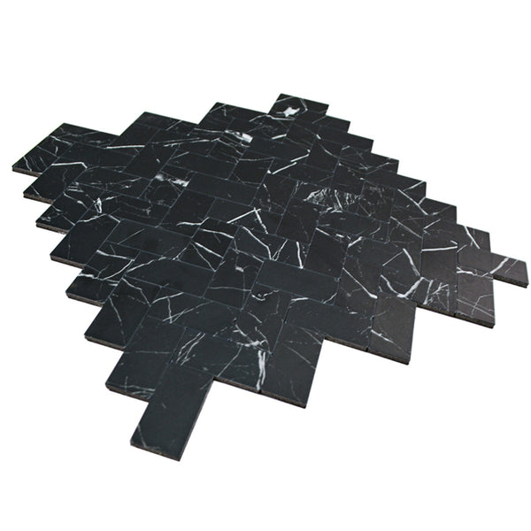 Selbstklebende Fliesen - Visgraat Black Marmer -  28,5 x 28,3 cm - Bild 2