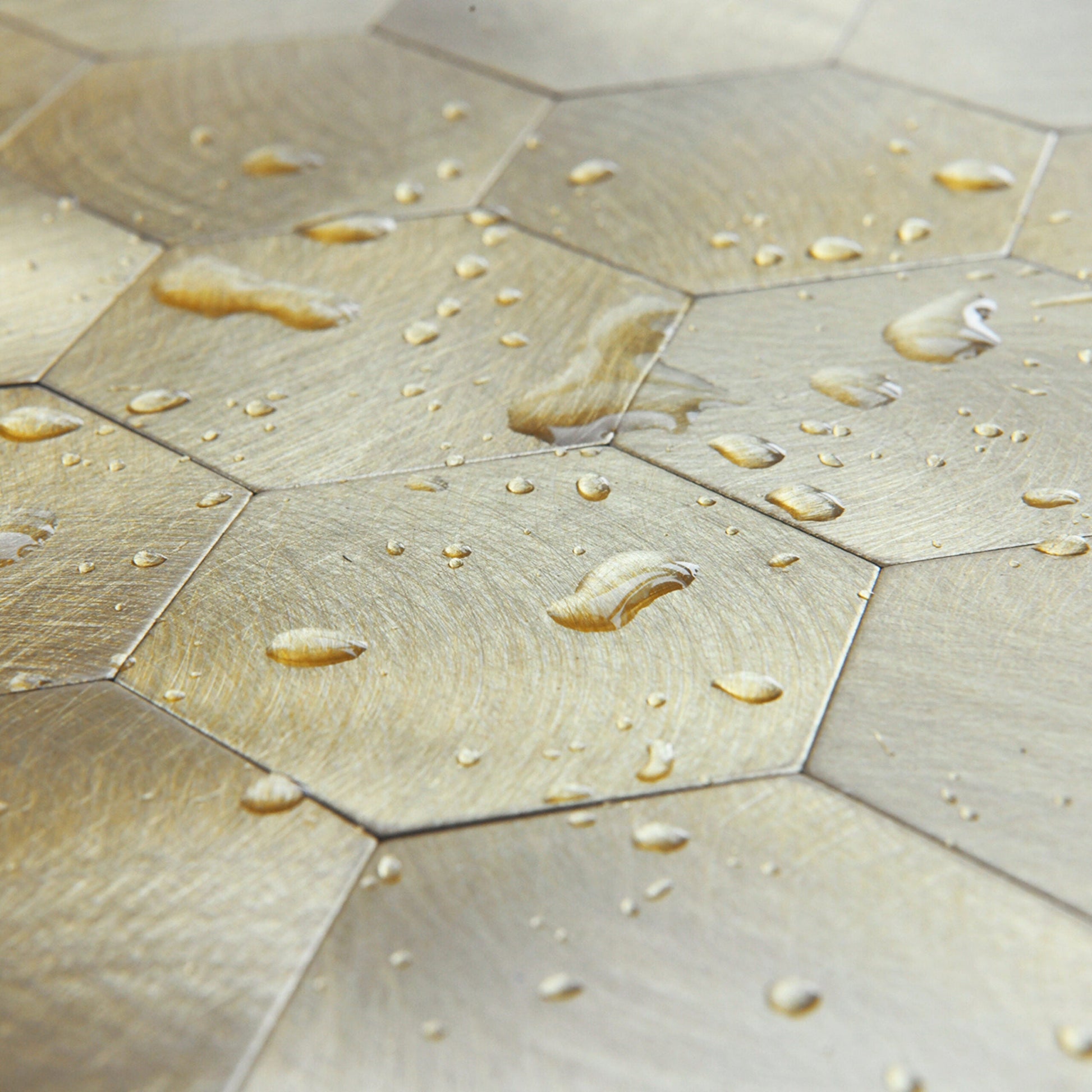 Selbstklebende Fliesen - Hexagon Gold -  29 x 28,8 cm - Bild 5
