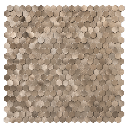 Selbstklebende Fliesen - Hexagon Mini Bronze - 30,8 x 29,8 cm