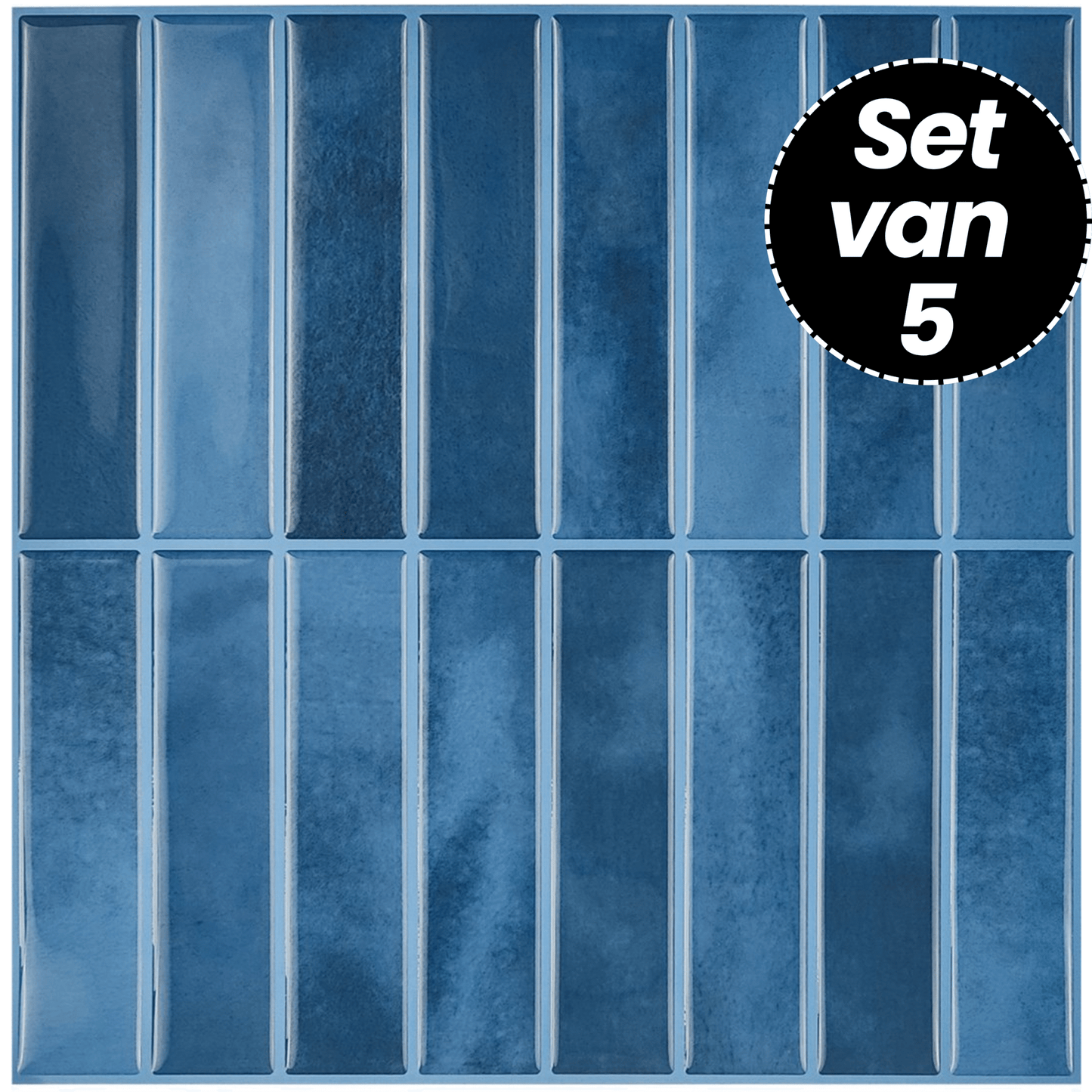 Klebefliesen – Deep Blue - 25,4 cm x 25,4 cm - 5er-Set