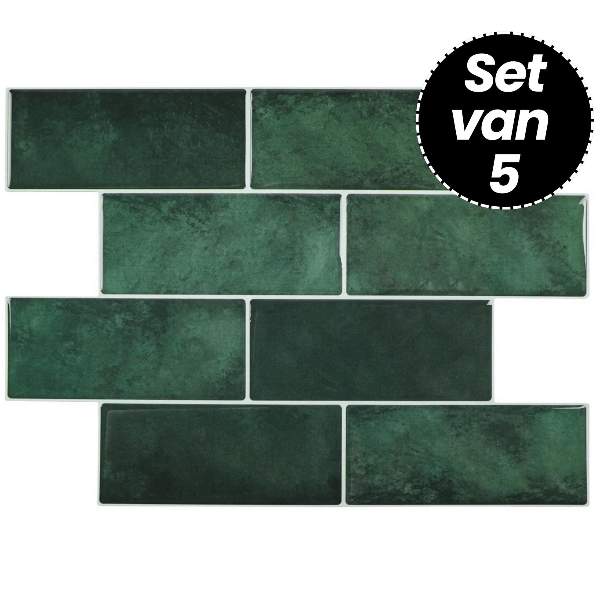 Klebefliesen – Olive Green - 29,4 x 21,2 cm - 5er-Set