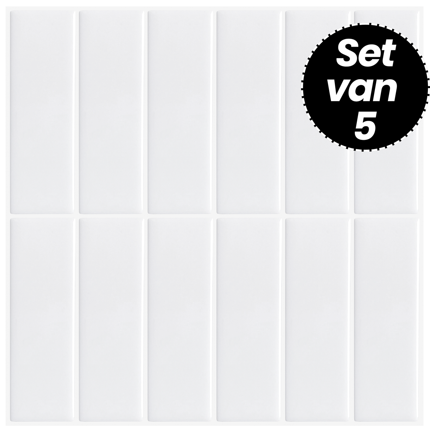 Klebefliesen – Alta White - 30,5 x 30,5 cm - 5er-Set
