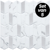 Klebefliesen – Dubai White - 30,5 x 30,5 cm - 5er-Set