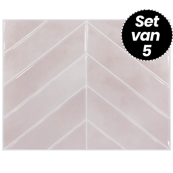 Klebefliesen – Venice Visgraat - 29 cm x 22,9 cm - 5er-Set