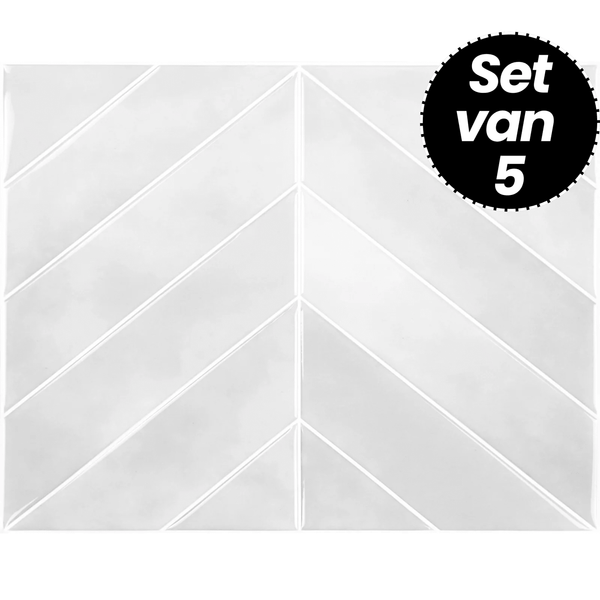 Klebefliesen – Glasgow Visgraat - 29 cm x 22,9 cm - 5er-Set