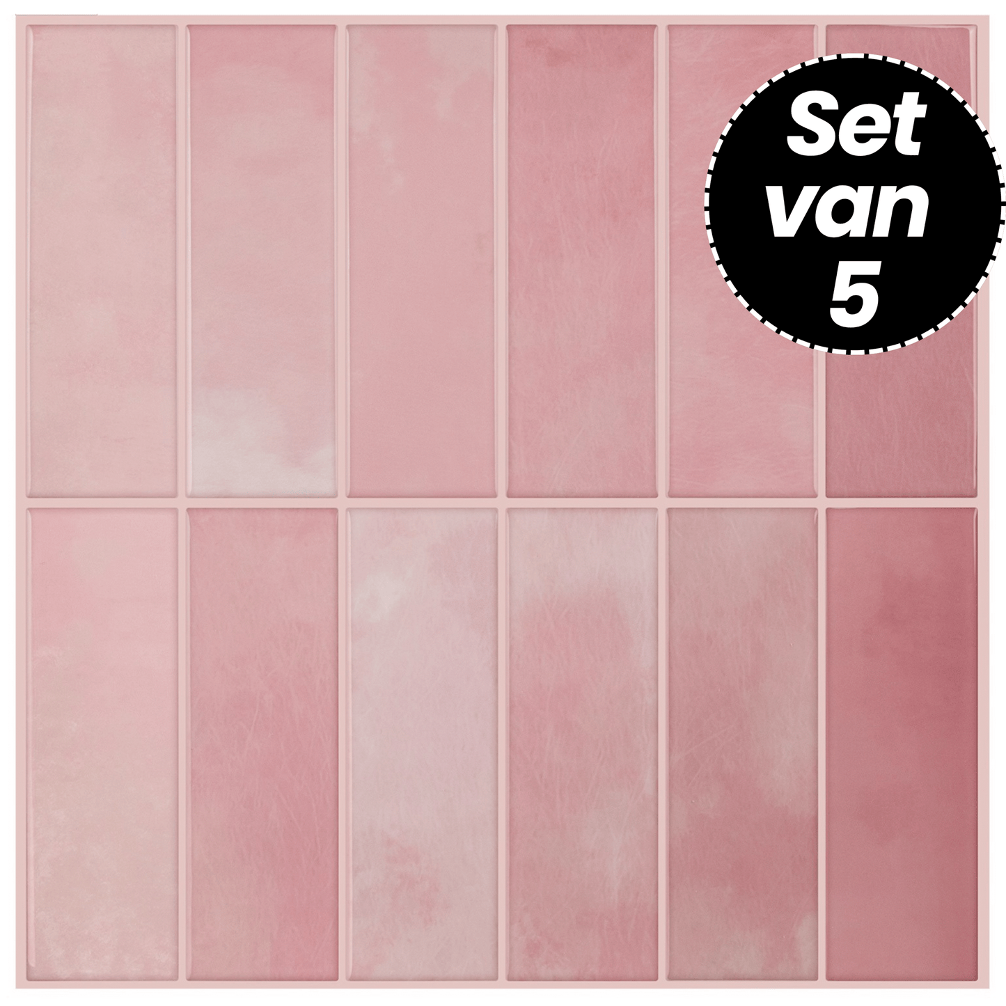 Klebefliesen – Cherry Pink - 30,5 x 30,5 cm - 5er-Set